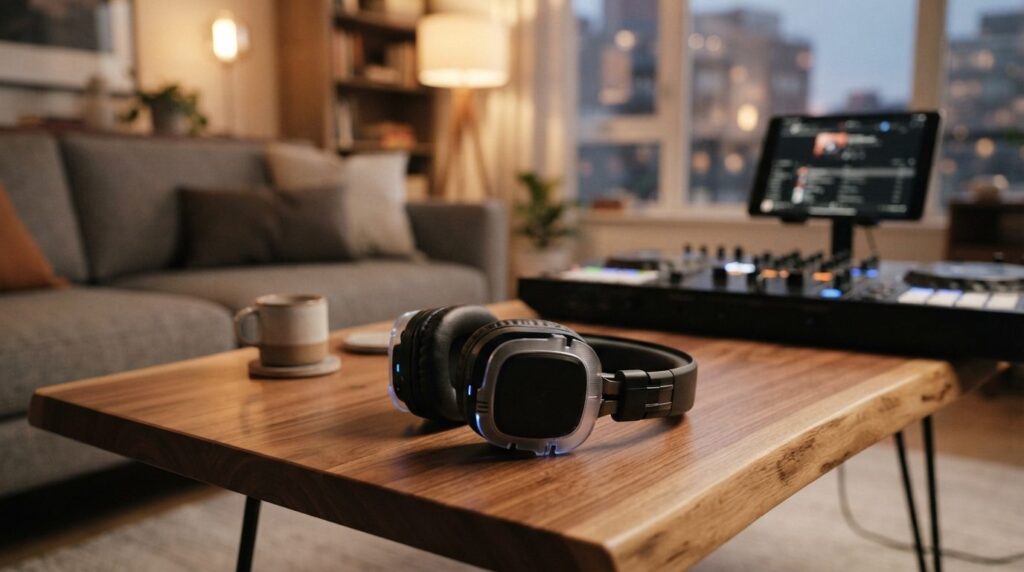 Photorealistic stock image, 16:9 format: Close-up of profess