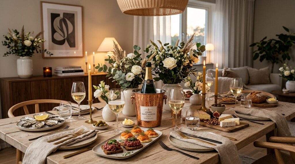 Elegant table setting for a celebration featuring a small pr